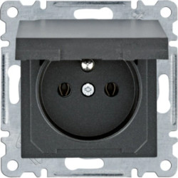 Lumina Gniazdo zasilające z uziemieniem i pokrywą 16 A/250 VAC czarne WL1123