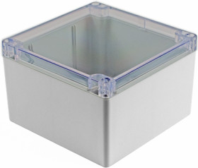 PC enclosure, (L x W x H) 140 x 140 x 90 mm, light gray (RAL 7035), IP68, 1554QA2GYCL