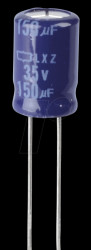 ELXZ350ETD151MH12D Elko radial, 150 µF, 35 V, 105°, Low ESR, 8 x 12 mm, RM 3.5
