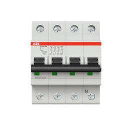Wyłącznik nadprądowy MCB, Typ C, 3+N, 1A, 400V, 125V, ABB, S200M
