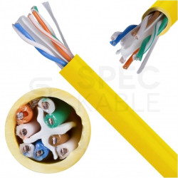 Kabel sieciowy U/UTP kat.6 skrętka 4x2x0,57mm wewnętrzny B2ca bezhalogenowy LSOH żółty Molex
