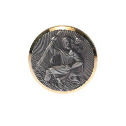 HP Autozubeh&#xF6;r 19121 Badge St Christopher Gold/Silver &#xD8;43mm for Car Interior