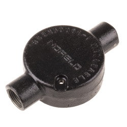 Łącznik do kanałów kablowych RS PRO 20mm Puszka przelotowa Stal Czarny