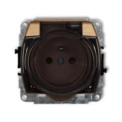 TREND Gniazdo bryzgoszczelne z/u (klapka dymna) złoty metalik 8GPB-1zdp