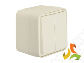 BERKER W.1 Wyłącznik podwójny świecznikowy osobne zaciski wejściowe IP55 biały 50753512 HAGER