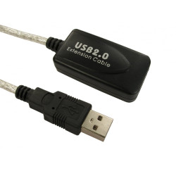 Kabel USB Złącze A USB Złącze B USB dł. 5m Przewód przedłużający USB USB 2.0 kolor: Czarny
