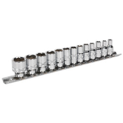 Sealey AK2746 Socket Set 13pc 1/4&quot;Sq Drive Lock-On&#x2122; 6pt Metric