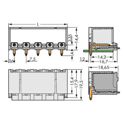WAGO 2092-3423 picoMAX&#xAE; 7.5 Male 3P Angled