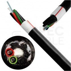 Kabel światłowodowy A-DQ(ZN)2Y 24 włókna SM G.657.A1 wielotubowy (2x12J) zewnętrzny bezhalogenowy LSOH czarny TKF