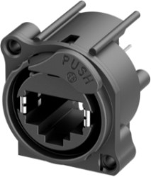 Socket, RJ45, 8 pole, Cat 5e, solder connection, PCB mounting, NE8FAV-SD-AE