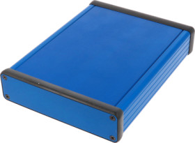 Aluminum enclosure, (L x W x H) 160 x 125 x 31 mm, blue, IP54, 1455P1601BU