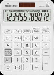 MROS191 Desktop calculator, solar, 12 digits, white