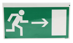 Znak ewakuacyjny niepodświetlany, PET, Zielony/biały, Opis: Wyjście ewakuacyjne w prawo