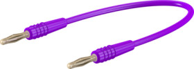 Measuring lead with (2 mm plug, spring-loaded, straight) to (2 mm plug, spring-loaded, straight), 600 mm, purple, PVC, 0.5 mm²,