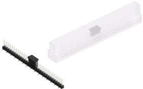 Pin header, 30 pole, pitch 2.54 mm, angled, black, SL10SMD06230ZBSM