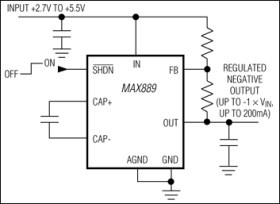 High-Frequency, Regulated, 200mA, Inverting Charge Pump