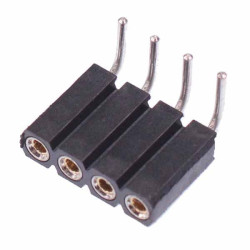 4 Pin SIL Turned Pin Right Angle Socket Connector 2.54mm