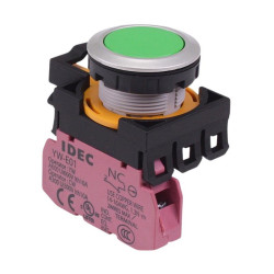 CW4B-A1E01G Green Metallic Maintained Push Button Switch 1NC IP65 IDEC