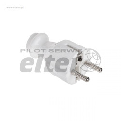 Wtyczka sieciowa prosta z uziemieniem biała WT-30