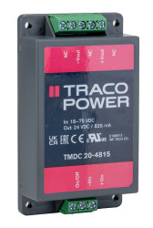 Przetwornica DC-DC, 20W, Uwe 18 → 75 V DC, Uwy 24V dc, Iwy 835mA, TRACOPOWER Nie