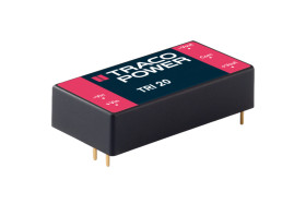 Konwerter DC/DC TRI 20, Uwe 75V dc, Uwe 36V, Uwy 12 V dc, TRACOPOWER 840 mA 20 W -40 °C 76 °C Otwór przelotowy