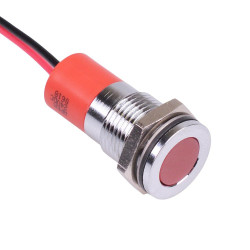 Q14F3CXXHR24E-X0707 Hyper Red Flush 14mm 24VDC LED Panel Indicator IP67 APEM
