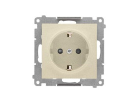 SIMON 55 Gniazdo pojedyncze z uziemieniem SCHUKO z przesłonami szybkozłącza szampański mat TGSZ1CZ.01/144 KONTAKT SIMON