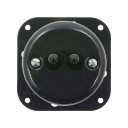 Włącznik światła schodowy podwójny dźwigniowy ceramiczny, okrągły podtynkowy czarny Ceramic Loft