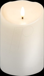 77776 LED real wax candle, white, warm white with timer 10x15 cm