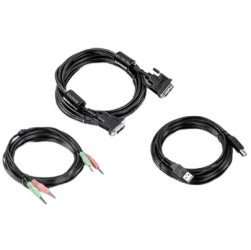 Kabel KVM, Gniazdo 3,5 mm, DVI-I, USB A - Gniazdo 3,5 mm, DVI-I, USB B, kolor: Czarny, Trendnet