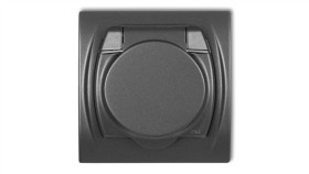 Logo Gniazdo Bryzgoszczelne Z/U Schuko (Klapka Grafitowa) Grafitowy 11Lgpb-1Sp