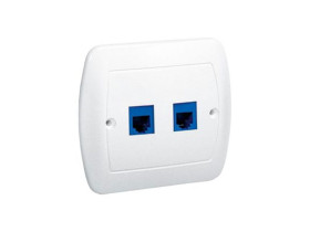 AKORD Gniazdo telefoniczne podwójne RJ12 białe AT2/11 KONTAKT SIMON