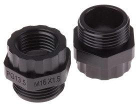 Adapter do dławnic kablowych, PG13 → M16, materiał: Nylon 66, kolor: Szary, RS PRO