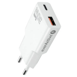 Ładowarka sieciowa everActive GaN USB szybkie ładowanie QC3.0 + USB-C PD 30W SUPER SLIM SC-380Q
