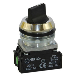 Przełącznik 2 położeniowy pokrętło 30mm czarny 1Z bez samopowrotu W0-NEF30-P X S