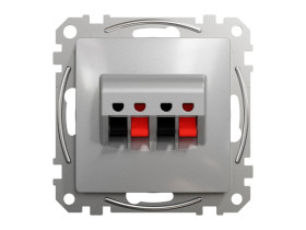 SEDNA DESIGN & ELEMENTS Gniazdo podwójne głośnikowe srebrne aluminium SDD113411 SCHNEIDER ELECTRIC