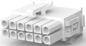 Plug housing, 12 pole, pitch 4.14 mm, straight, natural, 794198-1