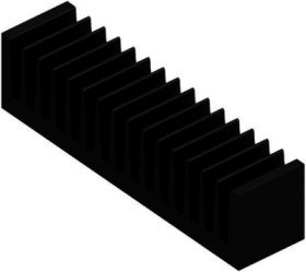 Extruded heatsink, (L x W x H) 37.5 x 160 x 40 mm, 1.35 to 0.6 K/W, black anodized, 10022653