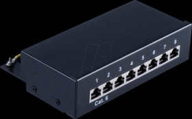 BS75059 Cat.6 patch panel, shielded, 8 port