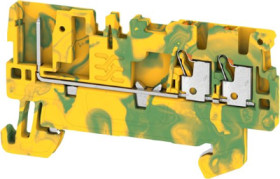 Terminal block, push-in connection, 1.5 mm², 3 pole, 6 kV, green/yellow, 2482230000