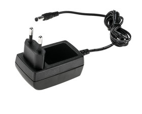 Adapter AC/DC Uwy 12V Iwy 1.5A 18W, typ wtyczki: Wtyk europejski, brytyjski