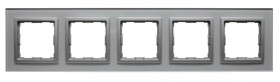 VENA2 Ramka pięciokrotna szkło Xglass akrylowe srebrny + aluminum 5240185