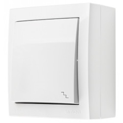 Łącznik schodowy pojedynczy SIMON Aquaclick natynkowy bryzgoszczelny IP44 biały 10AX Kontakt Simon ACW6/11