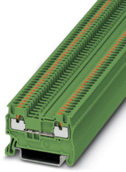 Through terminal block, push-in connection, 0.14-1.5 mm², 2 pole, 17.5 A, 6 kV, green, 3208129