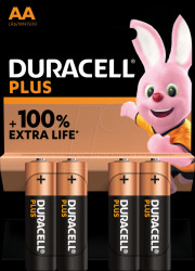 PLUS-AA (MN1500) K4 Duracell Plus, alkaline battery, AA (Mignon), 4-pack