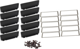 EMI/RFI end plate, aluminum, black, for series 1457, 1457TEPF-10