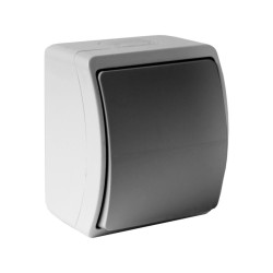 Łącznik pojedynczy natynkowy 10A IP44 popiel/grafit 151-08 DV 151-08-DRV