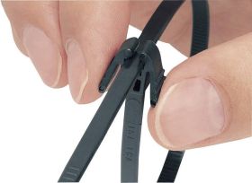 Opaski kablowe wielokrotnego użytku serii REZ z ząbkami wewnątrz (L x B) 305 x 4.7 mm REZ300-N66-BK-C1 Kolor producenta: