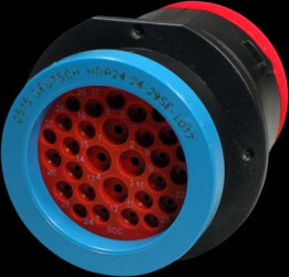 Plug, 29 pole, straight, black, HDP24-24-29SE-L017