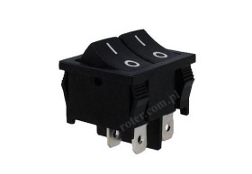 PRZEŁĄCZNIK KOŁOSKOWY PODWÓJNY CZARNY 6pin/2poz 6A